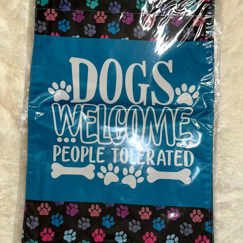 Dogs Welcome 12" x 18" Garden Flag